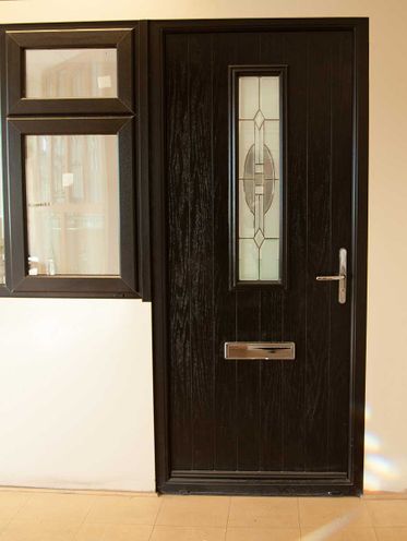 Example of stained glass installed on the front door of a domestic property