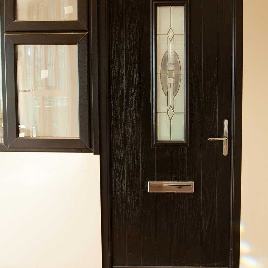 Example of stained glass installed on the front door of a domestic property